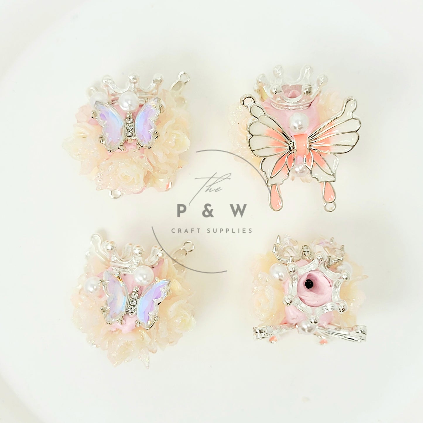 N 613 - Crown Butterfly Beads