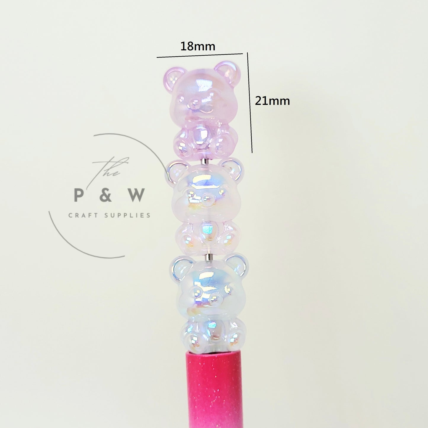 N 596A - Iridescent Glow Bear Beads