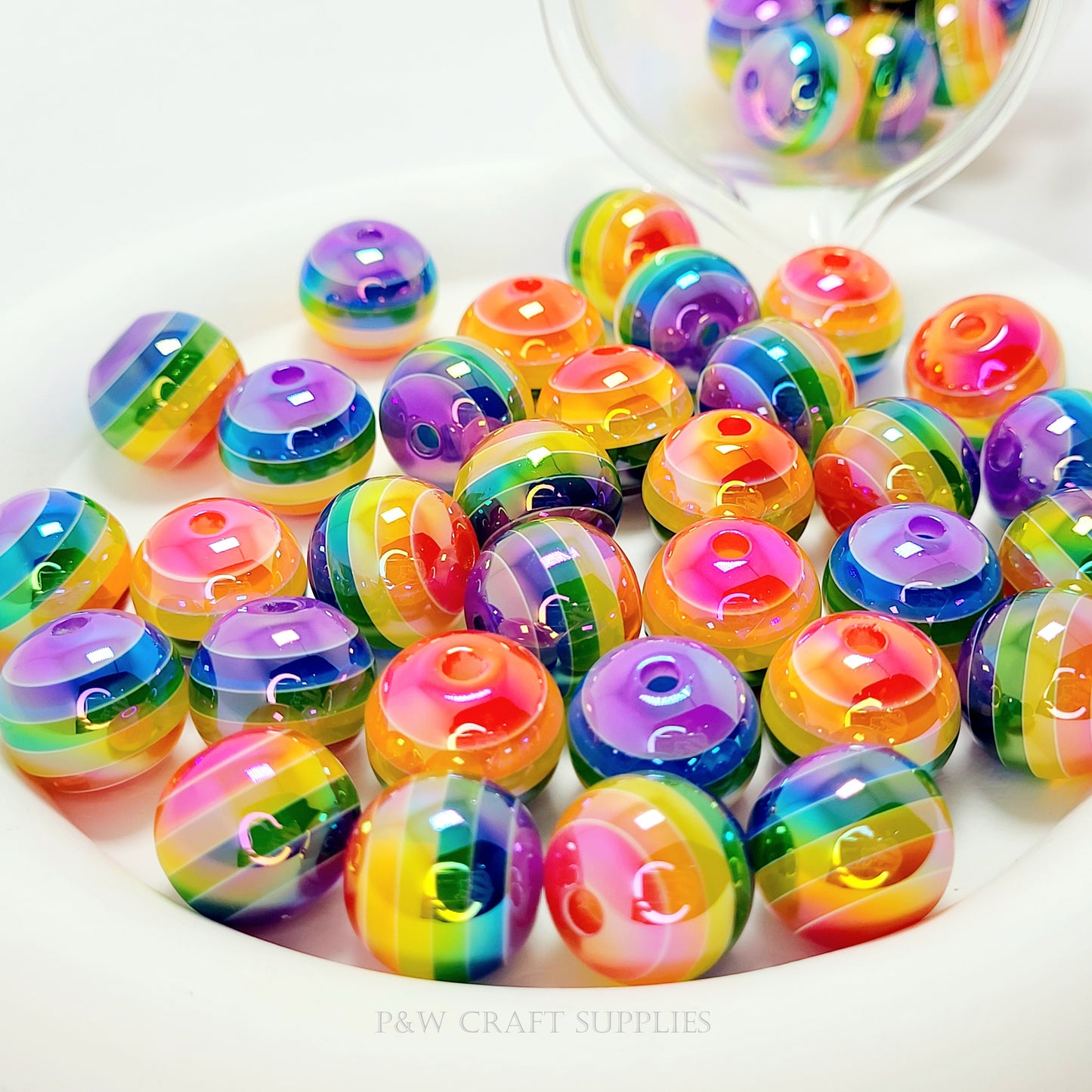 Label 533-Rainbow Striped Beads D