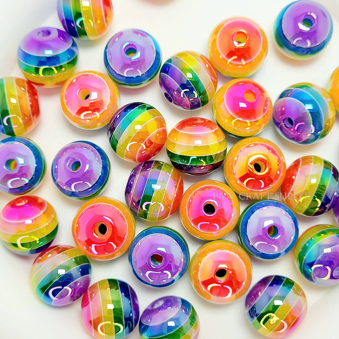 Label 533-Rainbow Striped Beads D