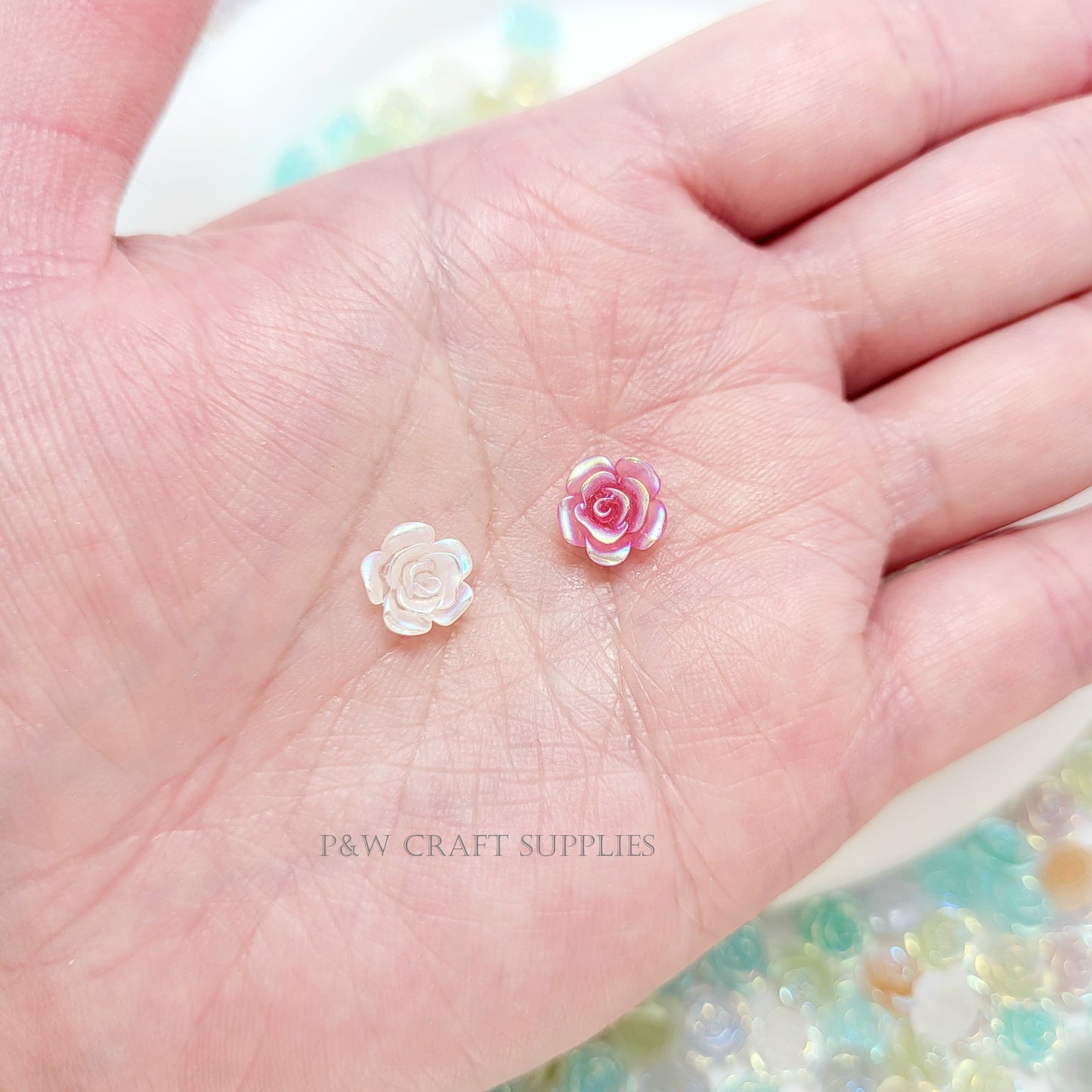 N 391- Photochromic Nail Roses - 8mm