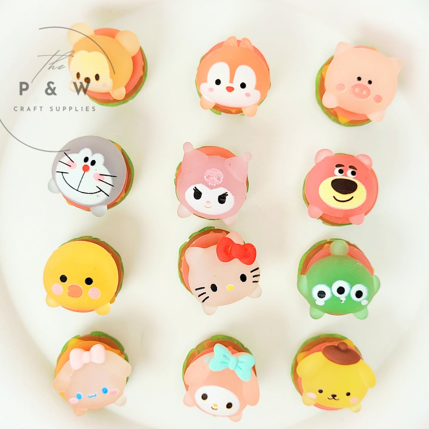 N 29 - 3D Cartoon Burger Glow Cabochons