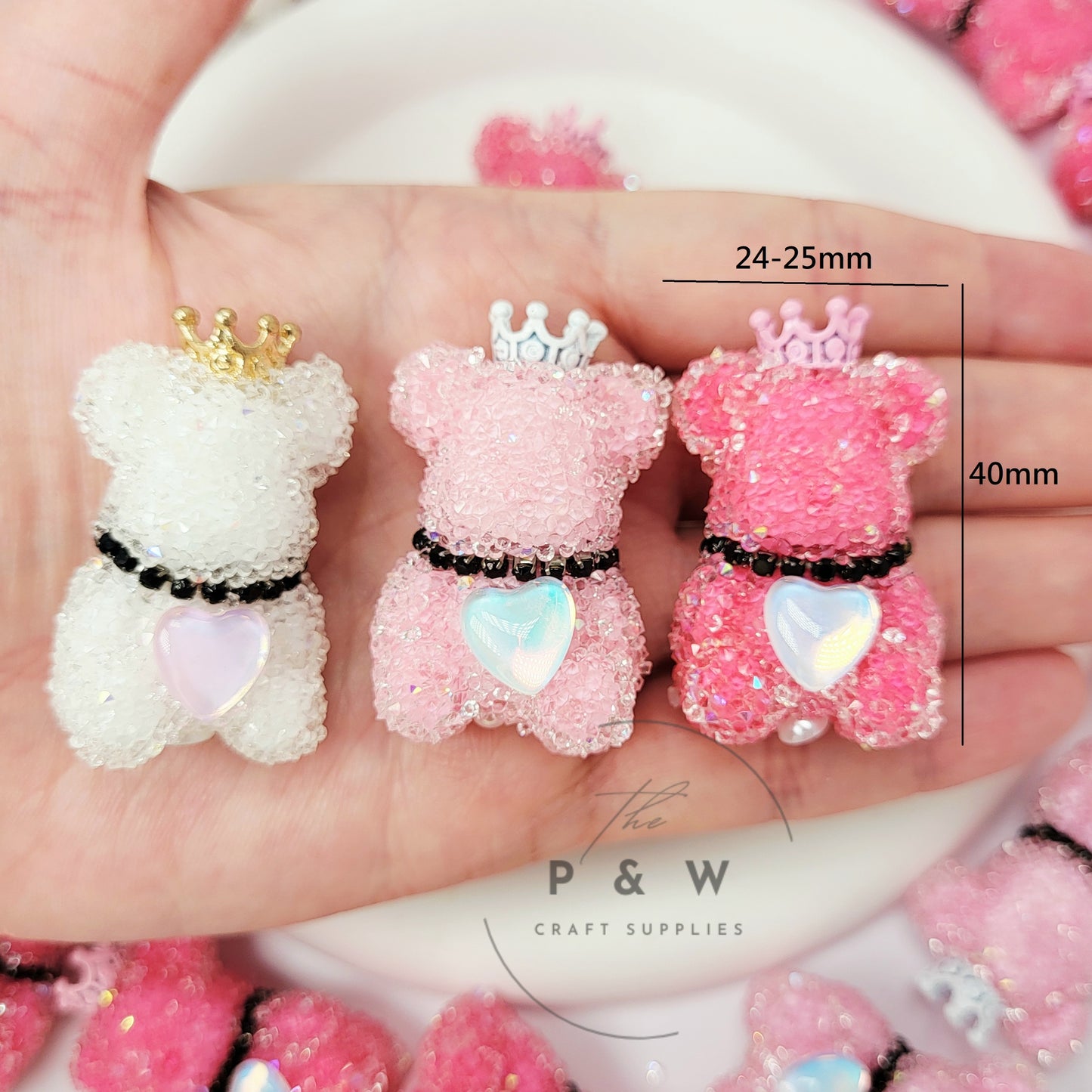 N 429 - Crystal Crowned Bear Beads