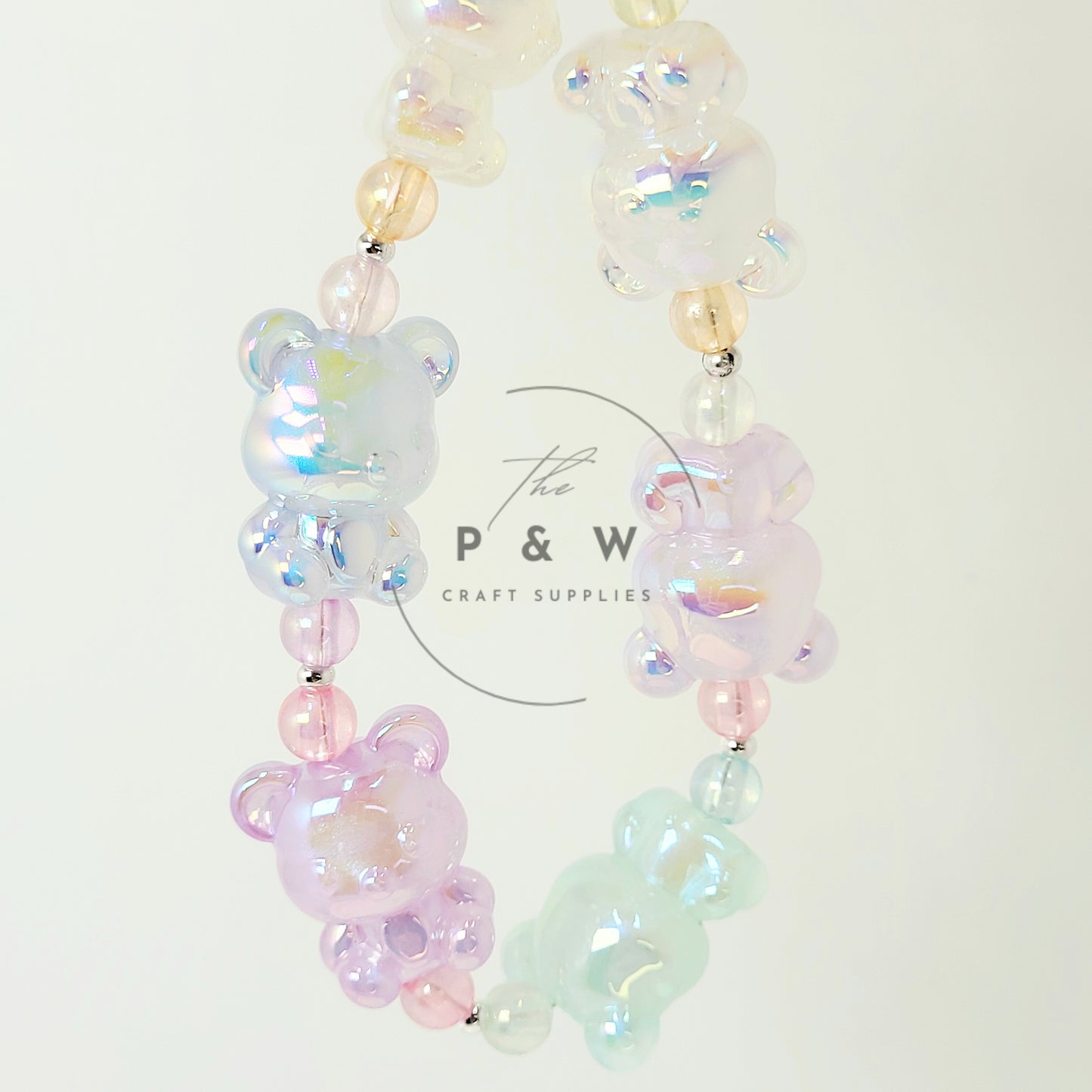 N 596A - Iridescent Glow Bear Beads