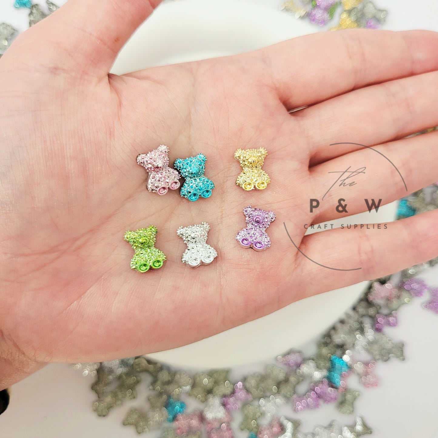 N 131 - Glitter Bear Nail Charms