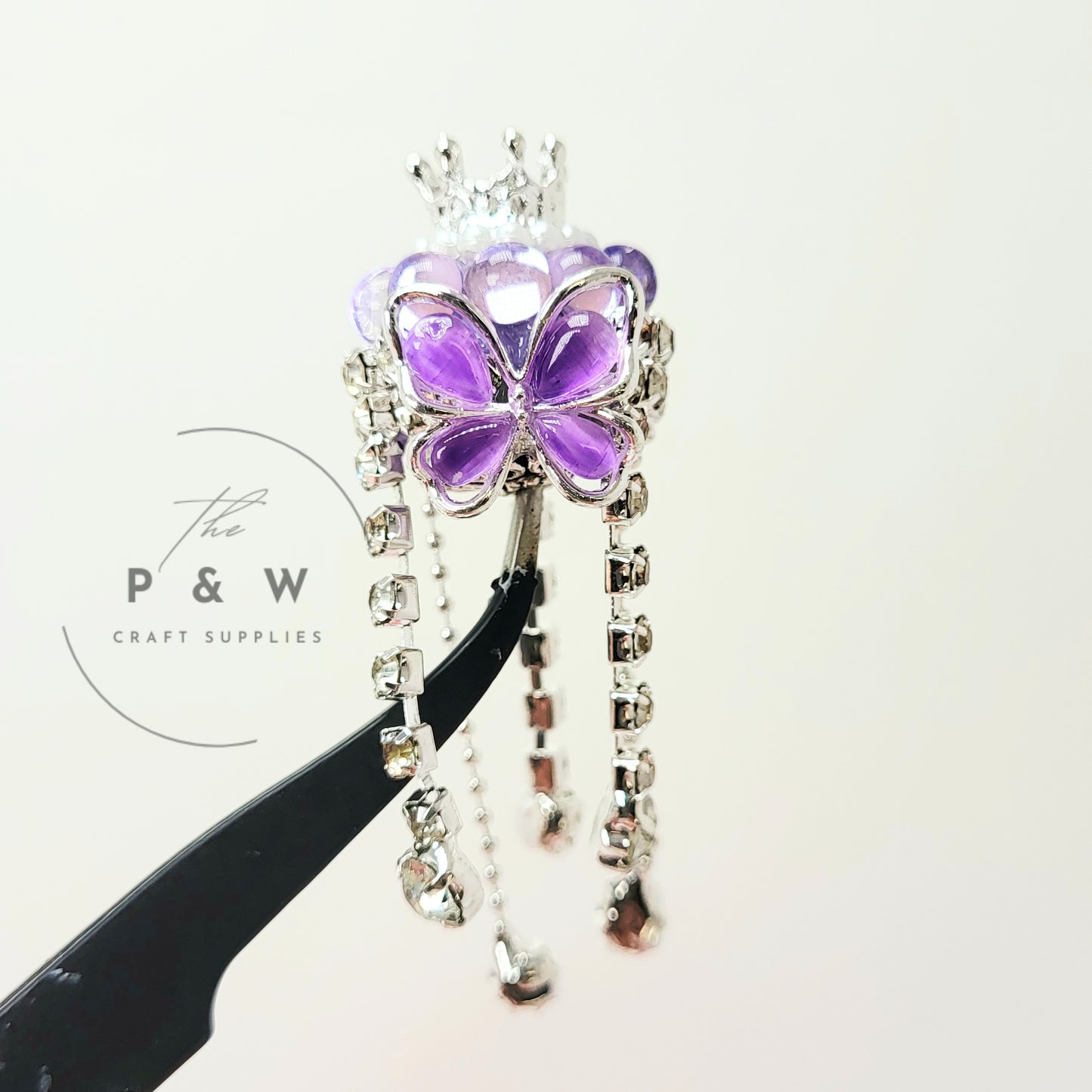 N J1 - Butterfly Crown Tassel Beads