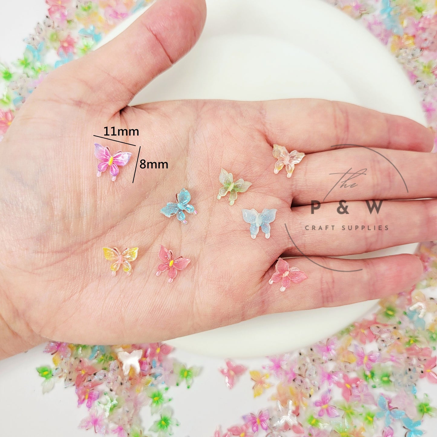 N 301 - Enchanted Glow Butterfly Nail Charms