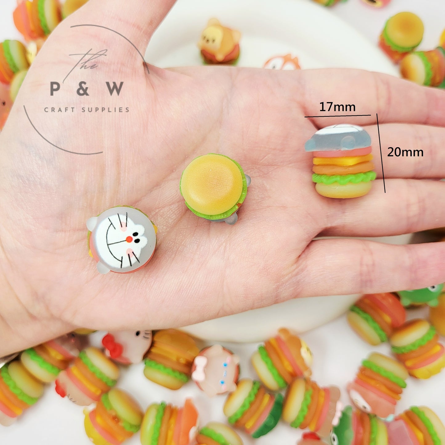 N 29 - 3D Cartoon Burger Glow Cabochons