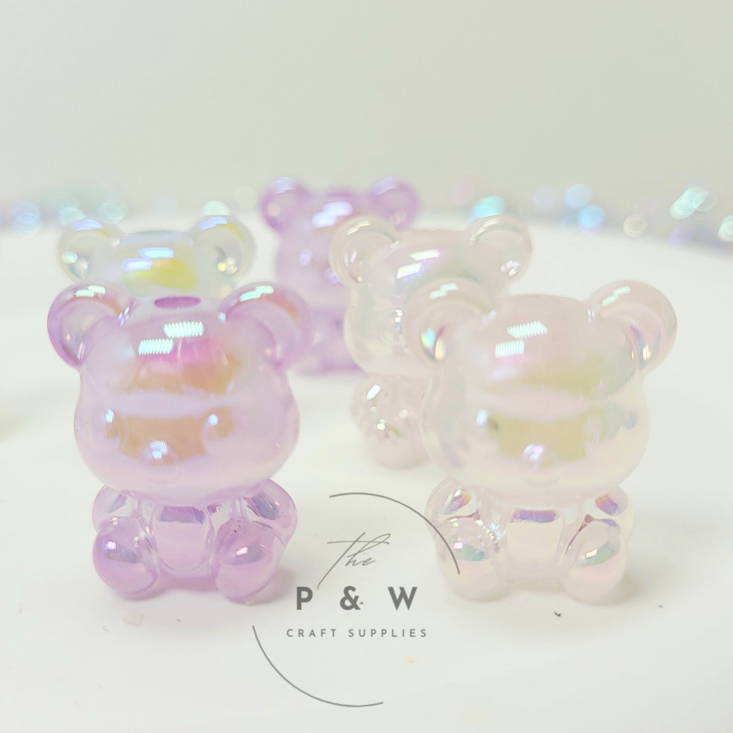 N 596A - Iridescent Glow Bear Beads