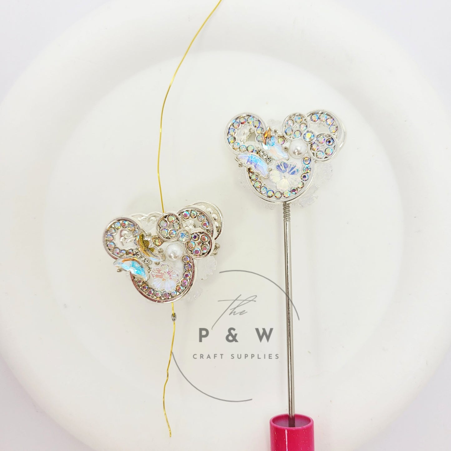 N 612 - Crystal Bow Mouse Bead