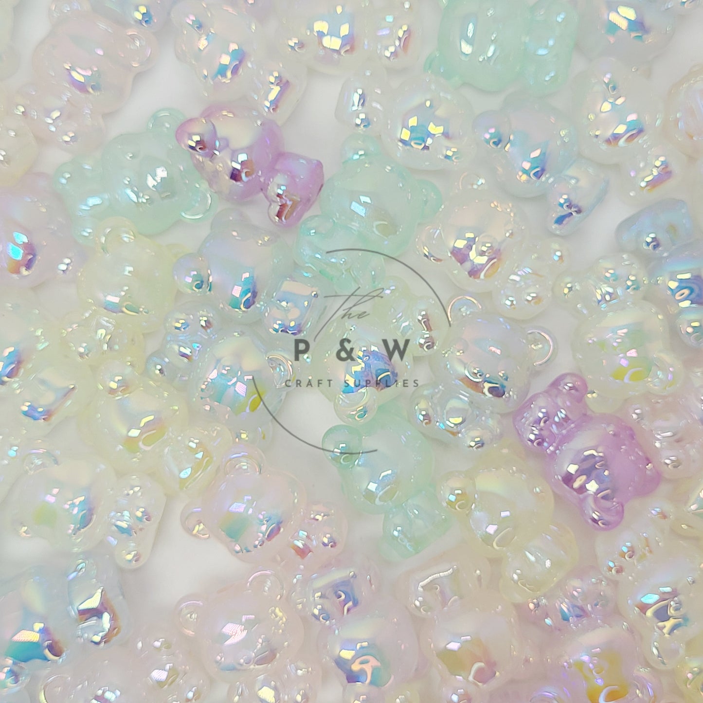 N 596A - Iridescent Glow Bear Beads