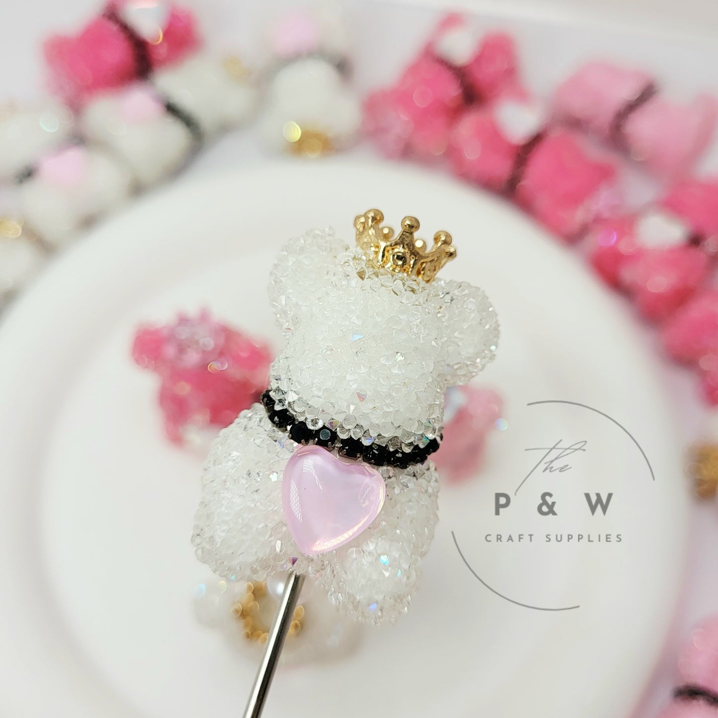 N 429 - Crystal Crowned Bear Beads