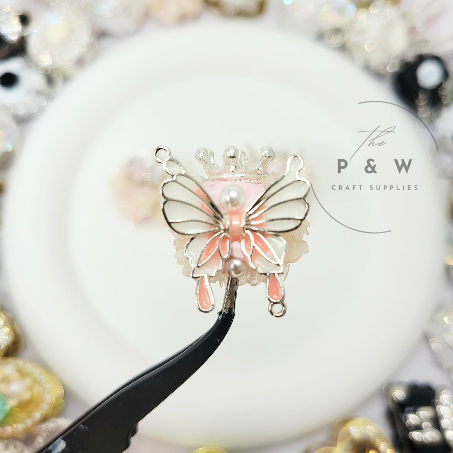 N 613 - Crown Butterfly Beads