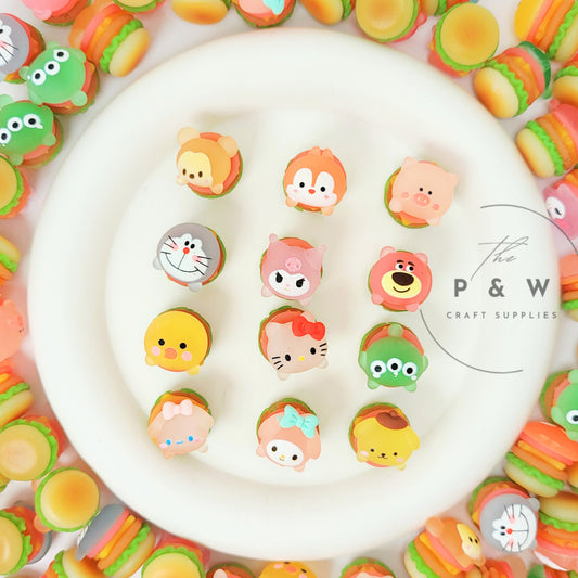 N 29 - 3D Cartoon Burger Glow Cabochons