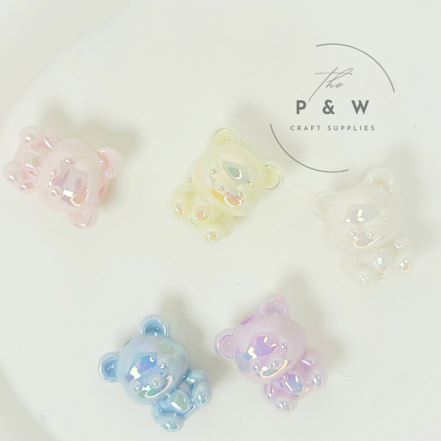 N 596B - Solid Glow Bear Beads