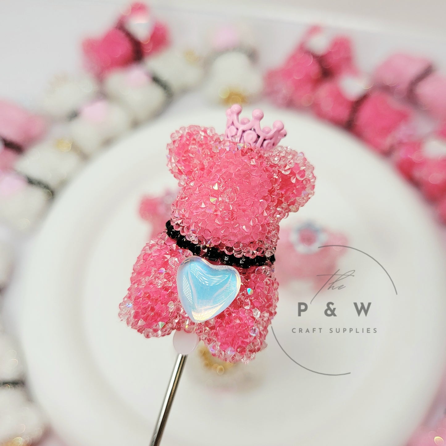 N 429 - Crystal Crowned Bear Beads