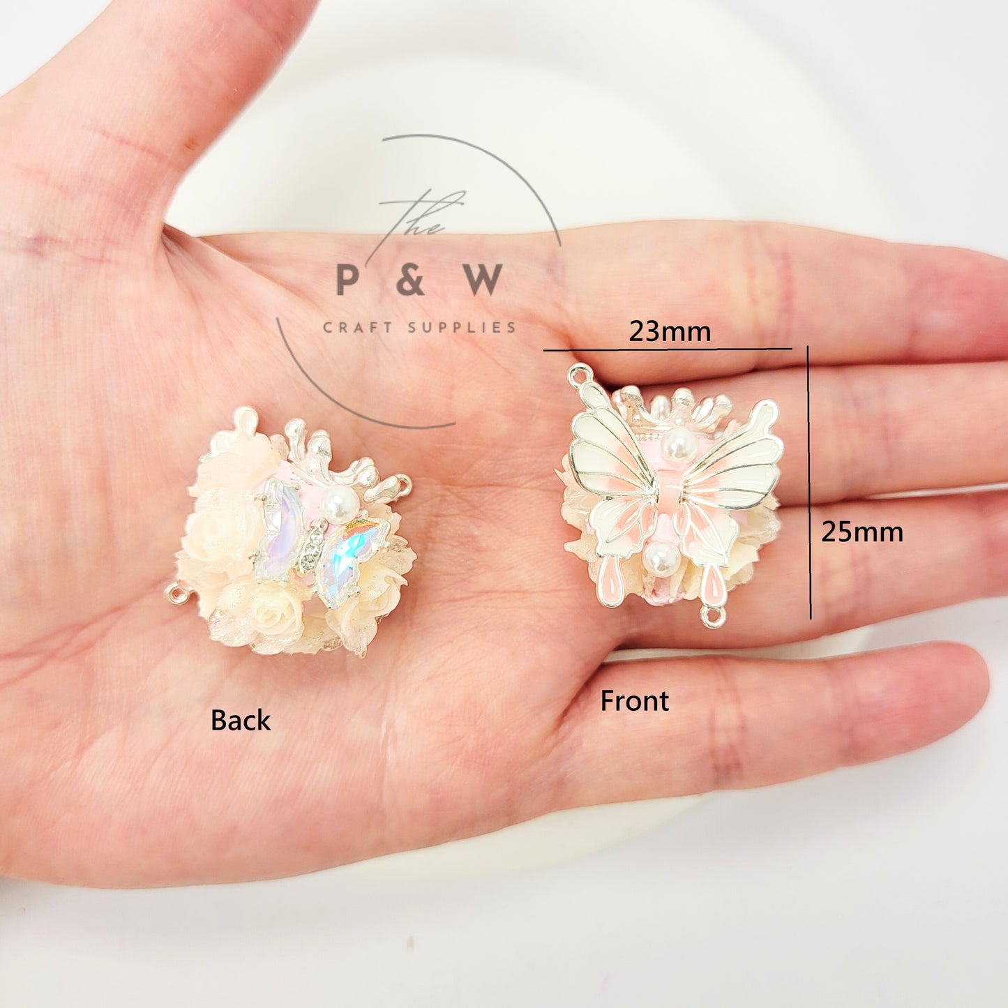 N 613 - Crown Butterfly Beads