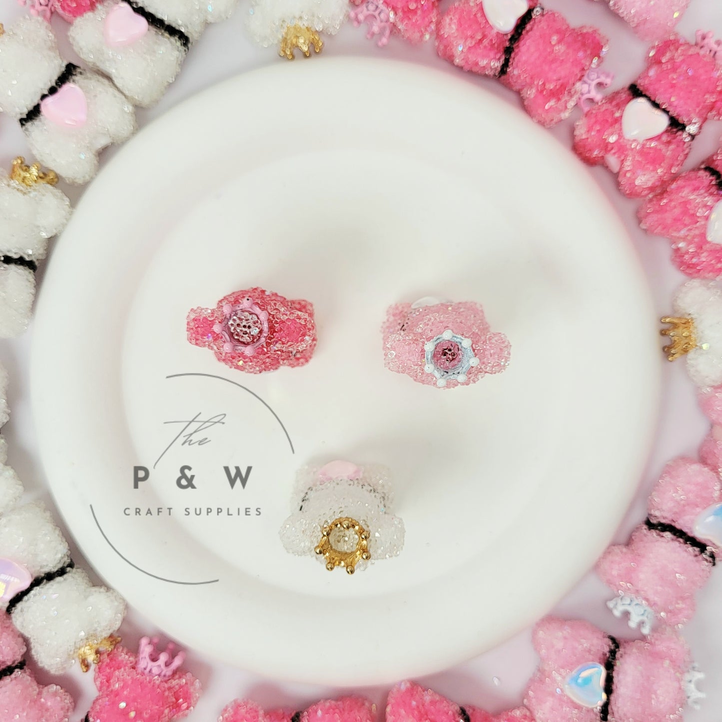 N 429 - Crystal Crowned Bear Beads