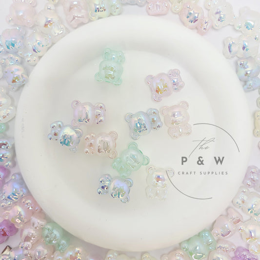 N 596A - Iridescent Glow Bear Beads