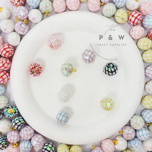 N 568 - Sequin Fabric Ball Charms