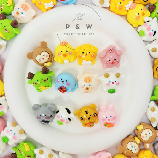 N - L120 - Solid Zodiac Animal Charms