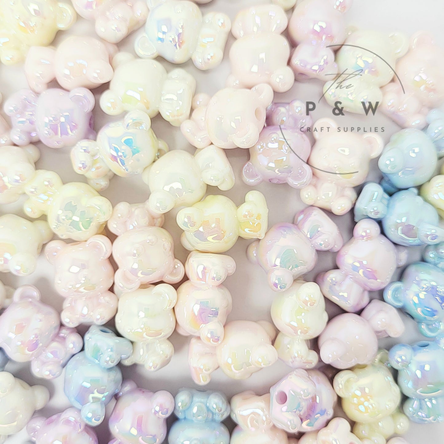 N 596B - Solid Glow Bear Beads