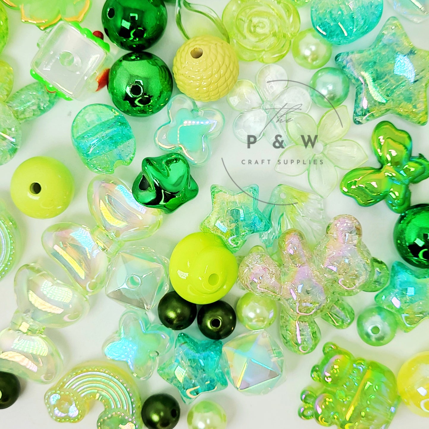 N M467 - Green Colour-Themed Beads
