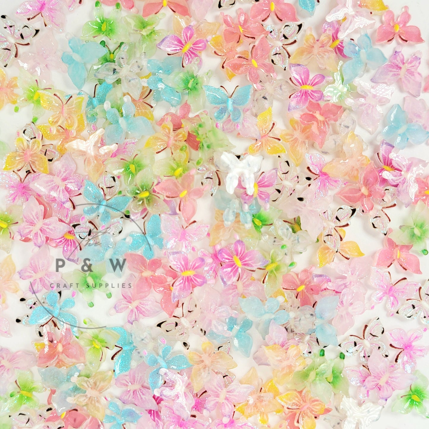 N 301 - Enchanted Glow Butterfly Nail Charms