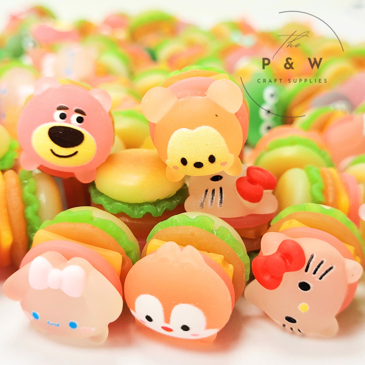 N 29 - 3D Cartoon Burger Glow Cabochons