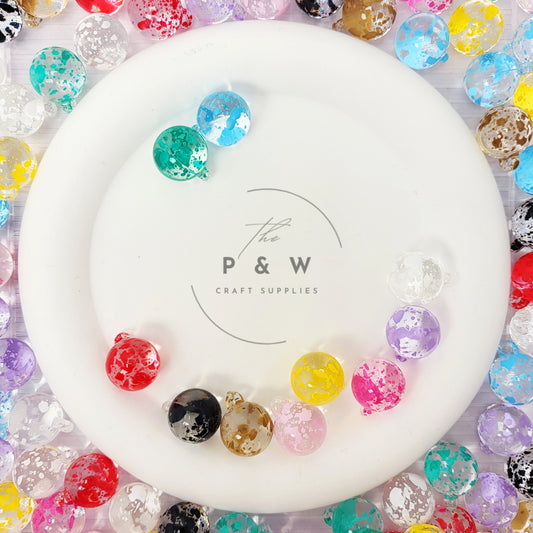 N 93 - Speckled Glass Bubble Beads