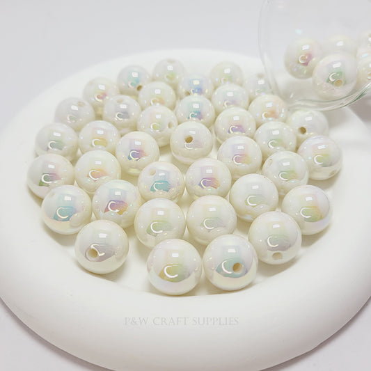 Label 5412-White Glossy Beads D