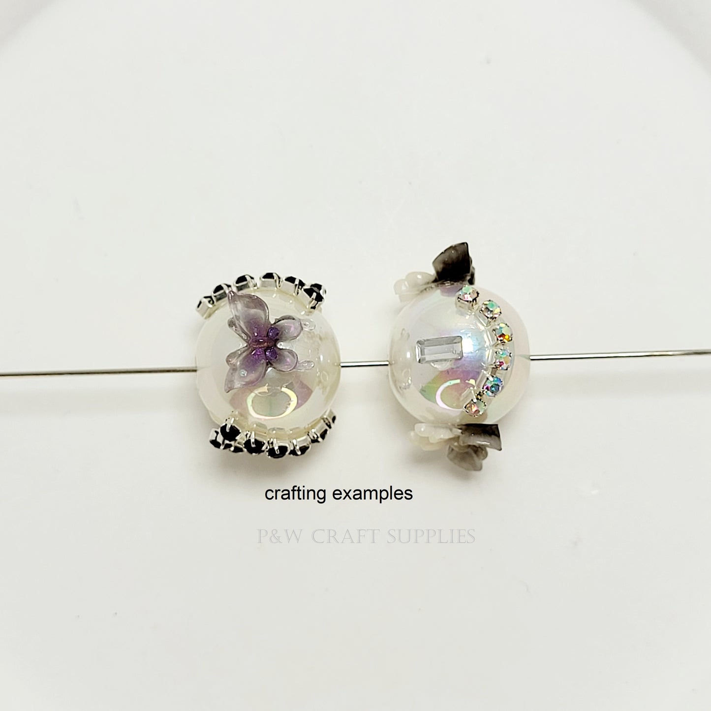 Label 5412-White Glossy Beads D