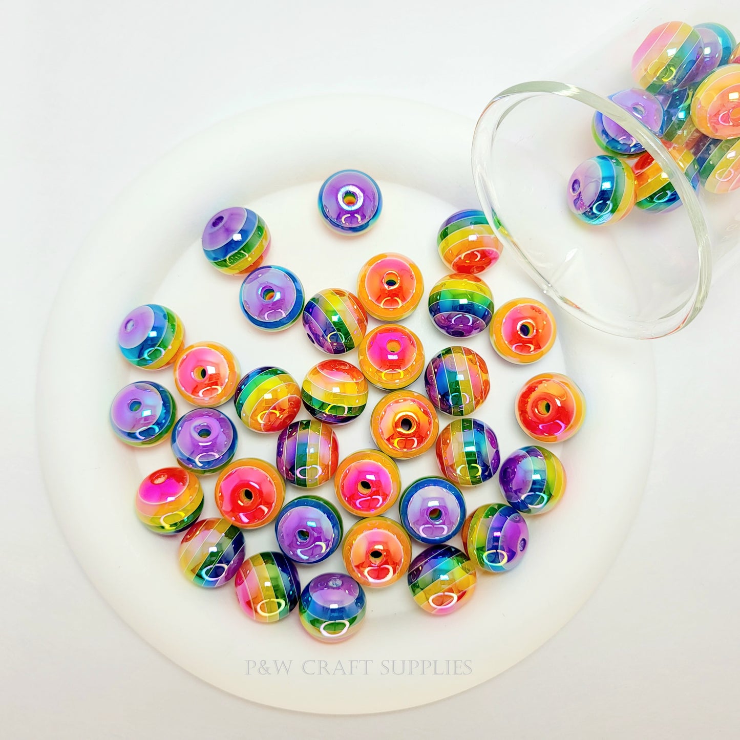 Label 533-Rainbow Striped Beads D