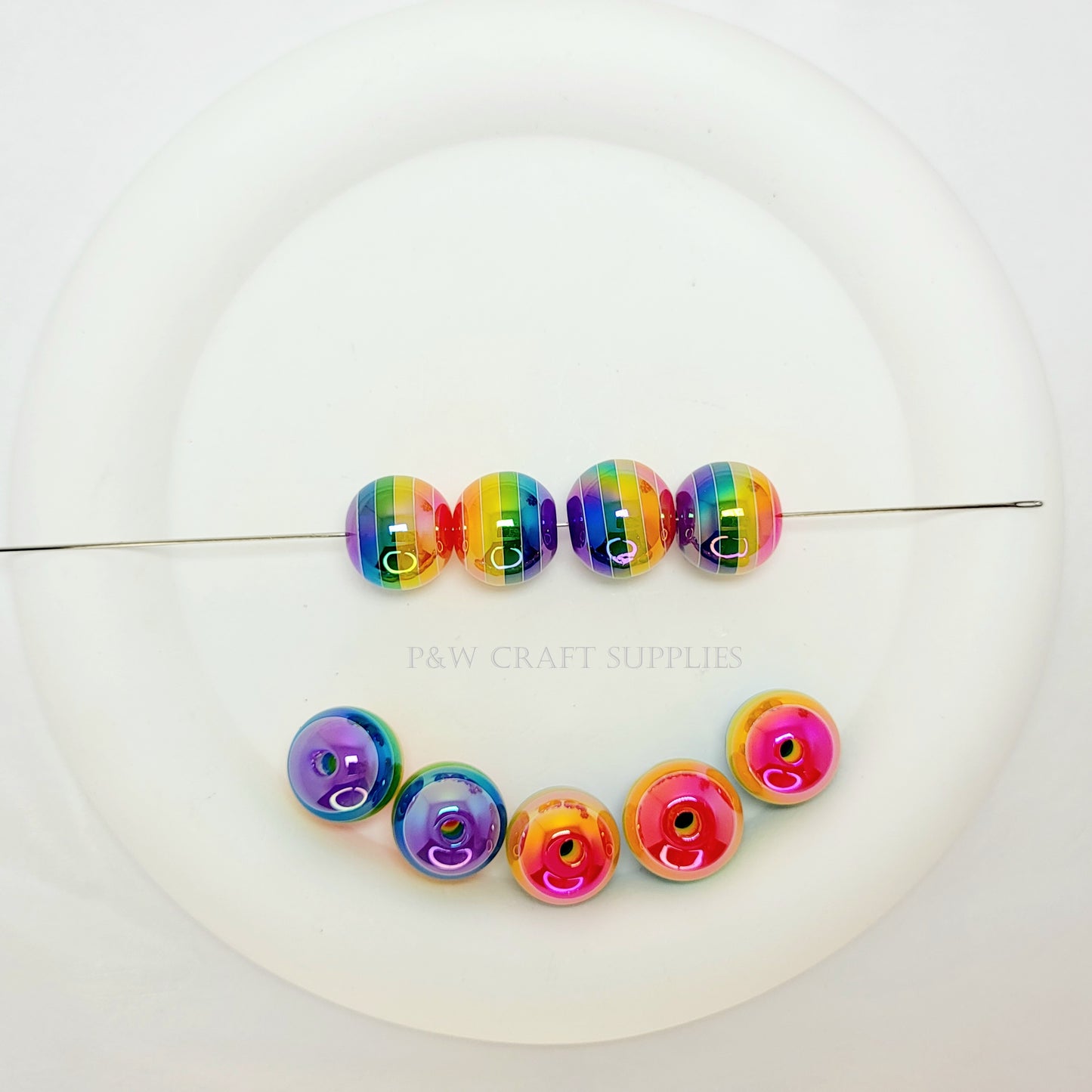 Label 533-Rainbow Striped Beads D