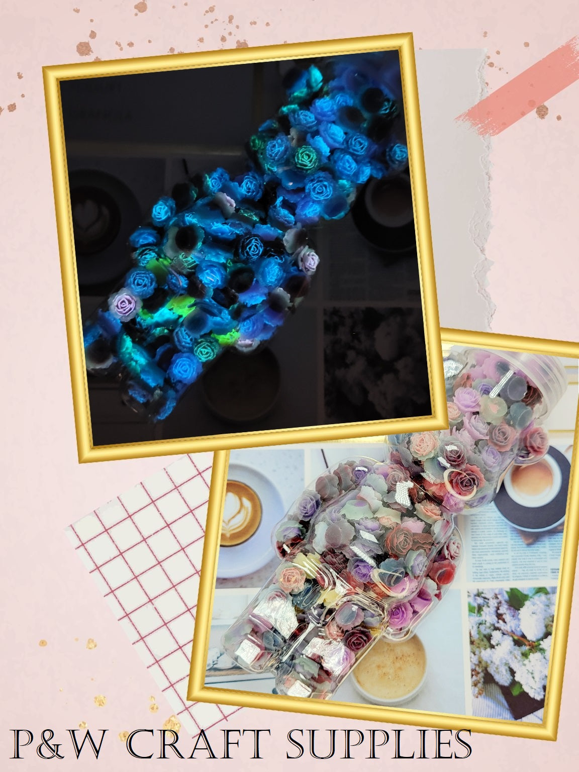 Label 529-Pastel Bloom Resin Roses-10mm D