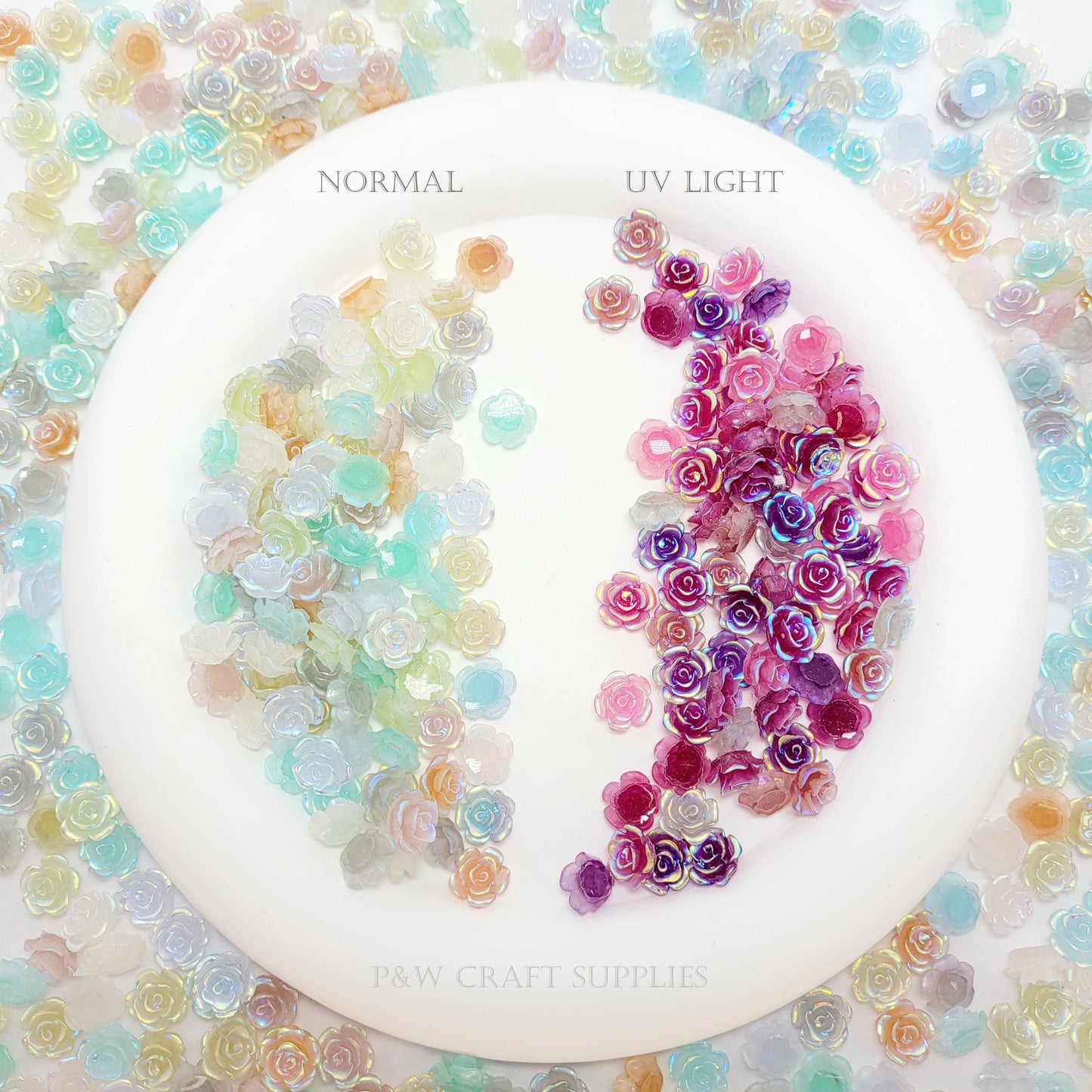 N 391- Photochromic Nail Roses - 8mm