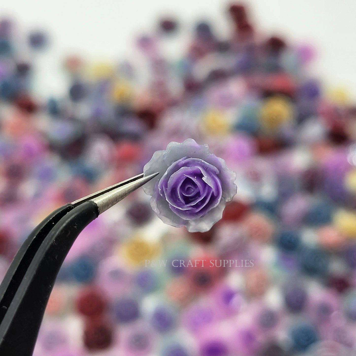 Label 529-Pastel Bloom Resin Roses-10mm D