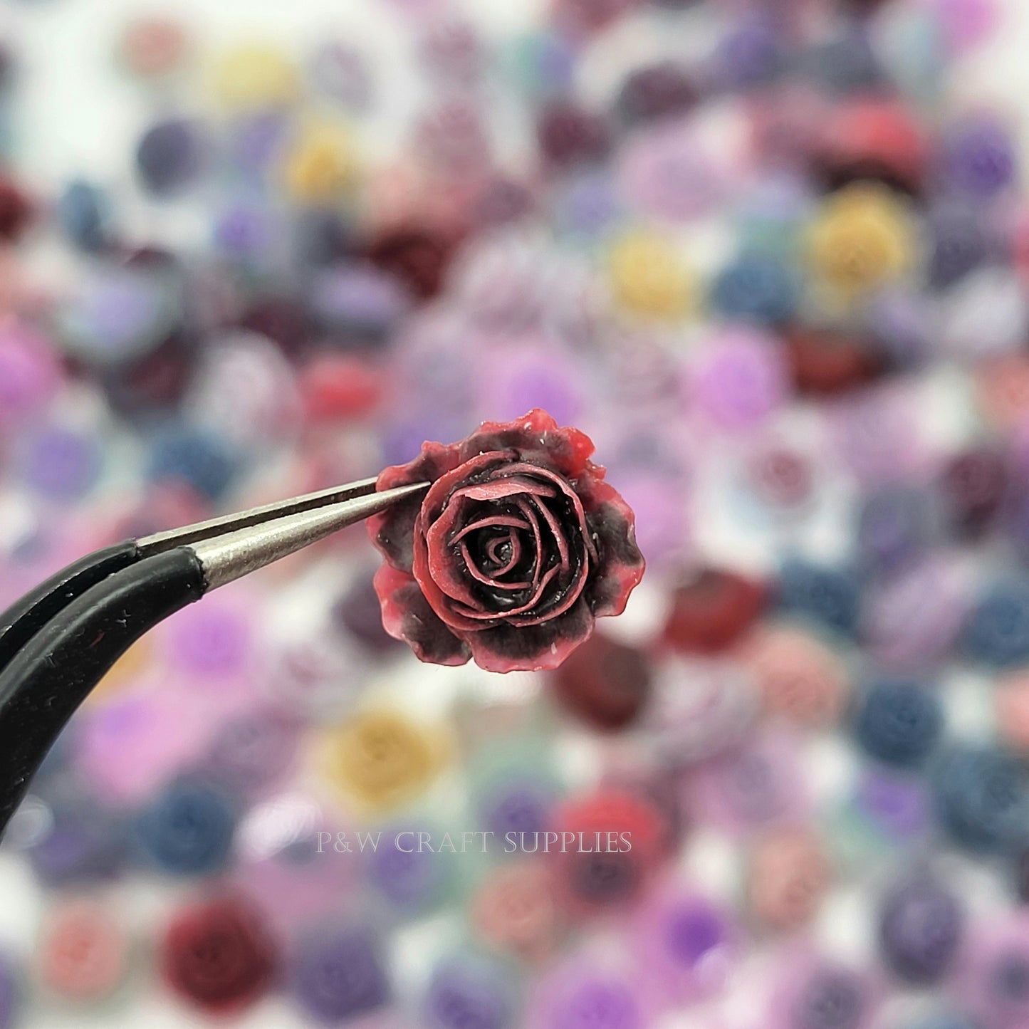 Label 529-Pastel Bloom Resin Roses-10mm D
