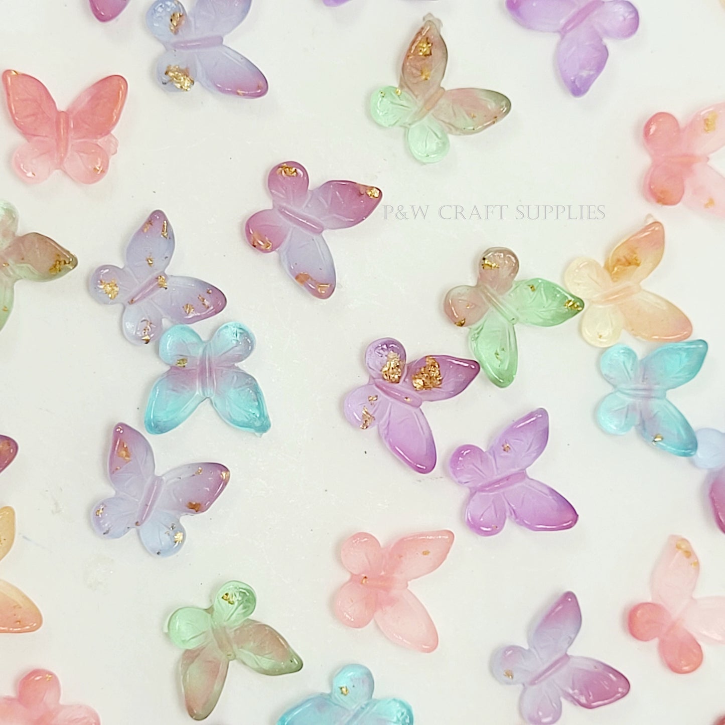 Label 142-Golden Flow Butterfly Nail Charms D