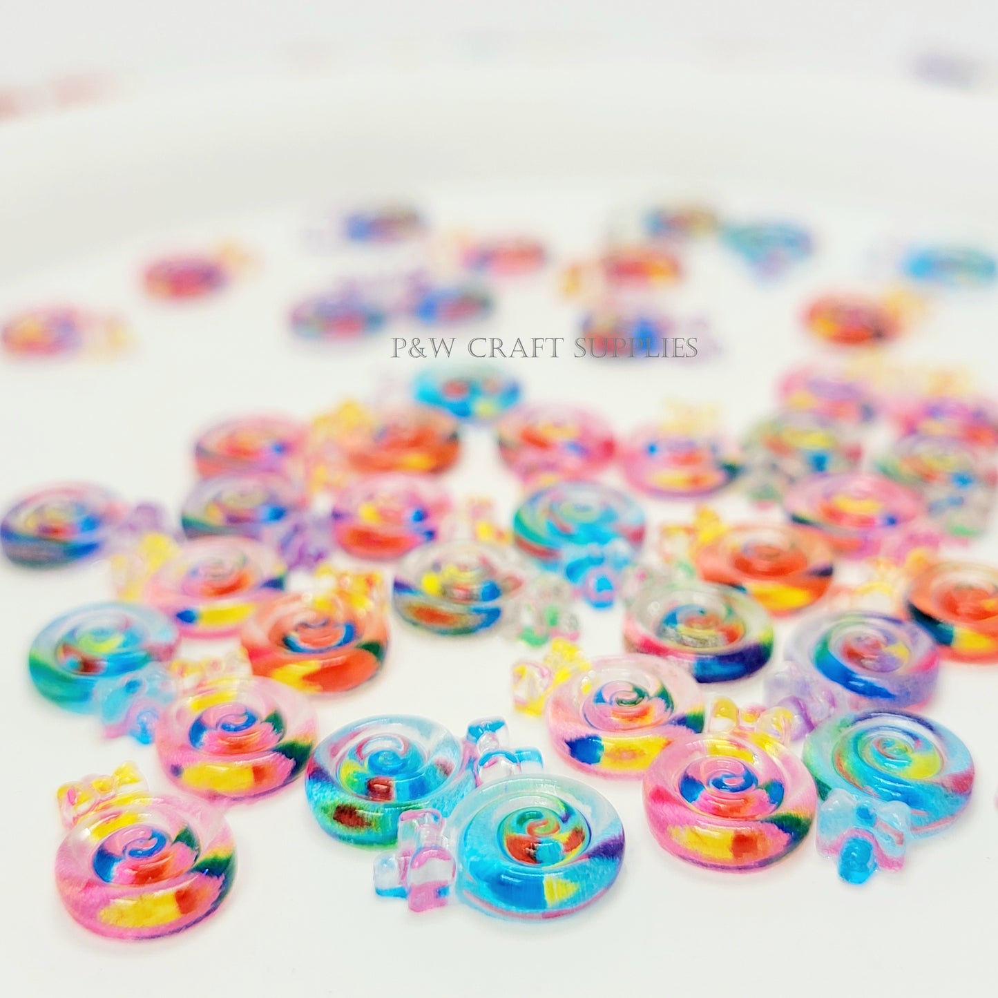 Label 19-Rainbow Candy Swirl Nail Charms D