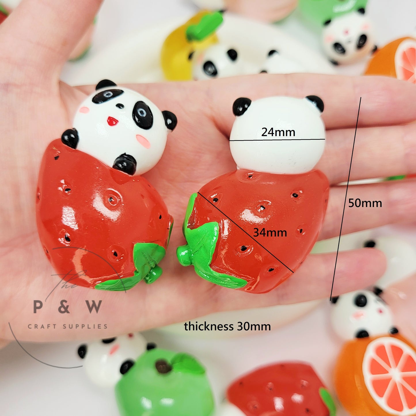 N O24 - Glow Panda Fruit Figurines