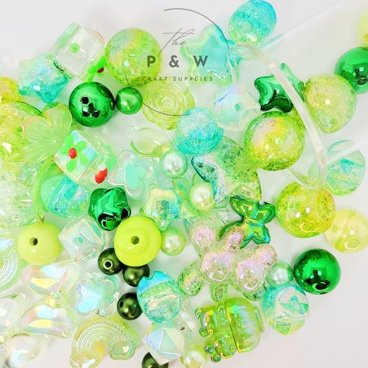 N M467 - Green Colour-Themed Beads