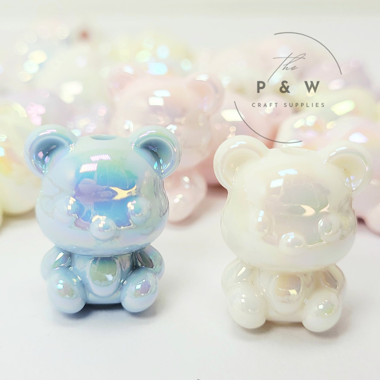 N 596B - Solid Glow Bear Beads