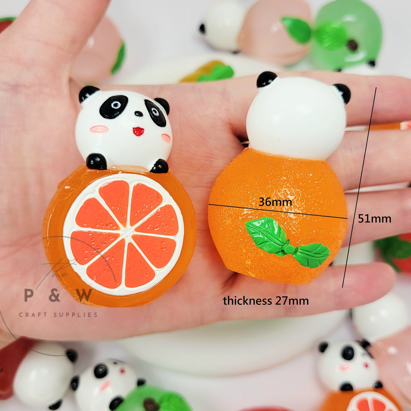 N O24 - Glow Panda Fruit Figurines