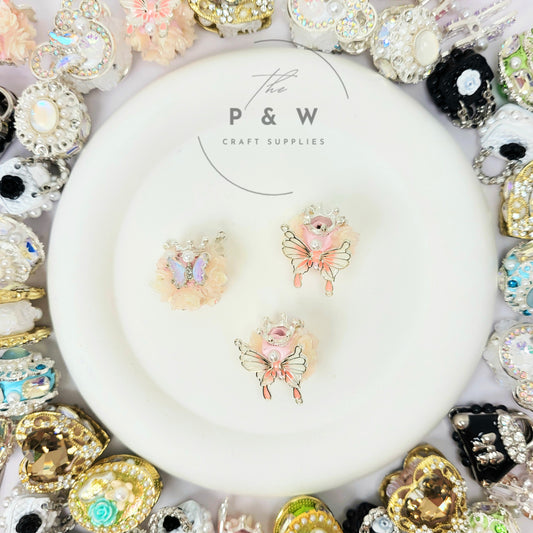 N 613 - Crown Butterfly Beads