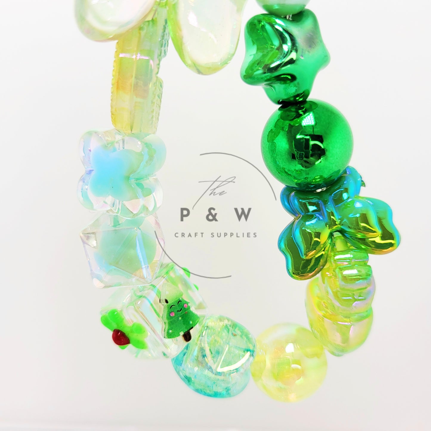 N M467 - Green Colour-Themed Beads