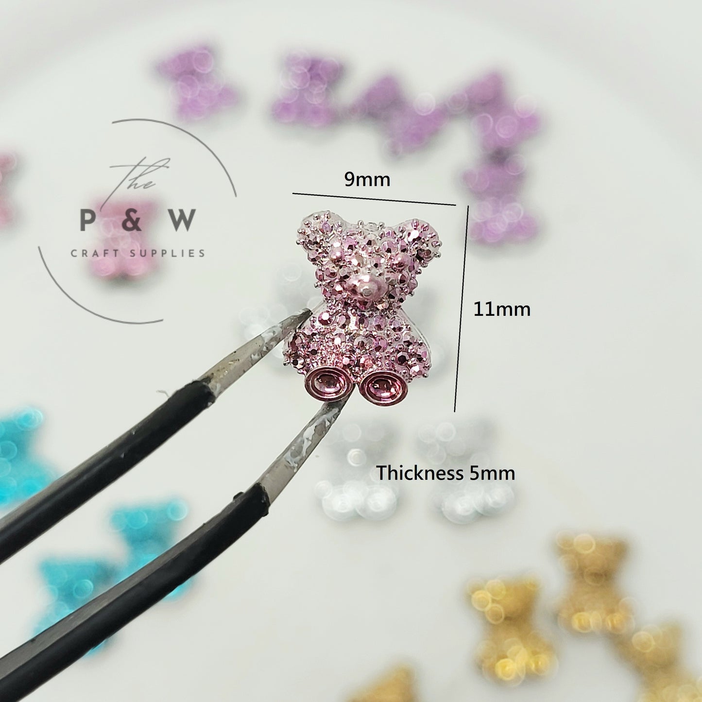 N 131 - Glitter Bear Nail Charms