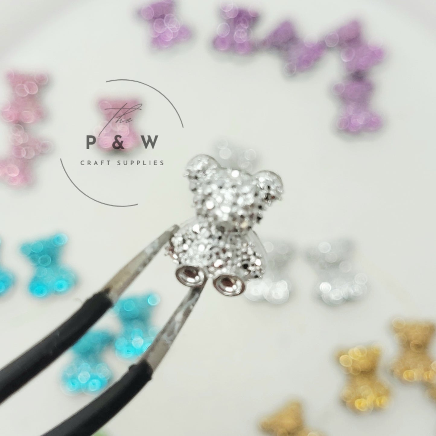 N 131 - Glitter Bear Nail Charms