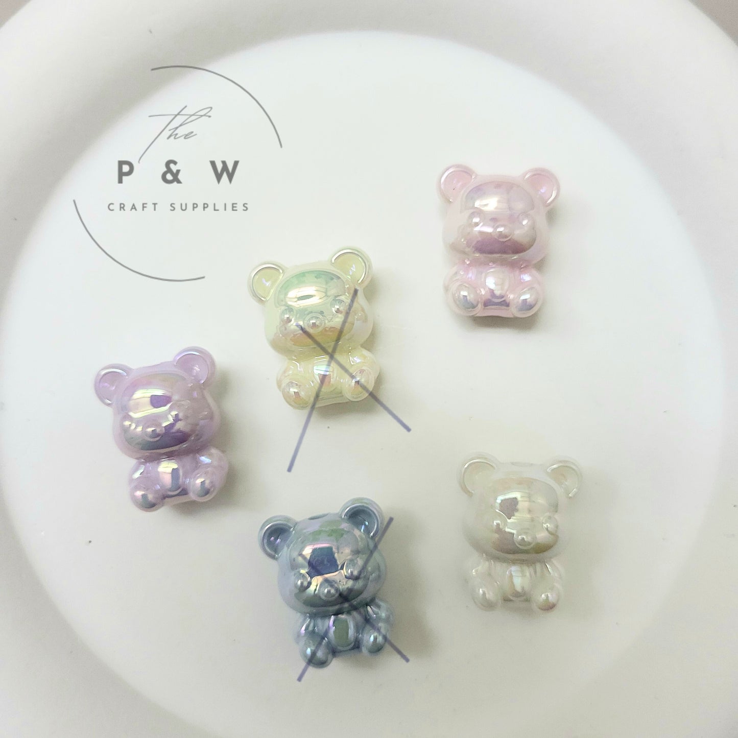 N 596B - Solid Glow Bear Beads