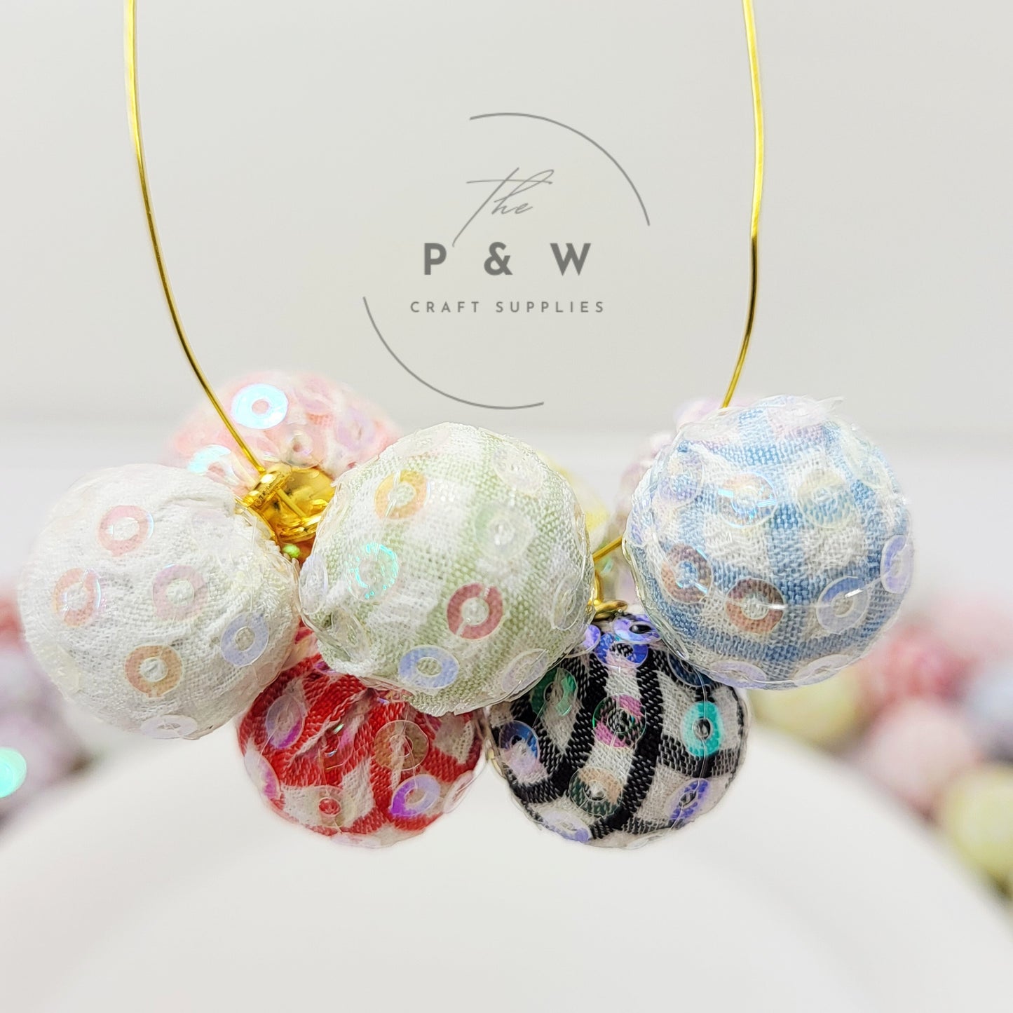 N 568 - Sequin Fabric Ball Charms